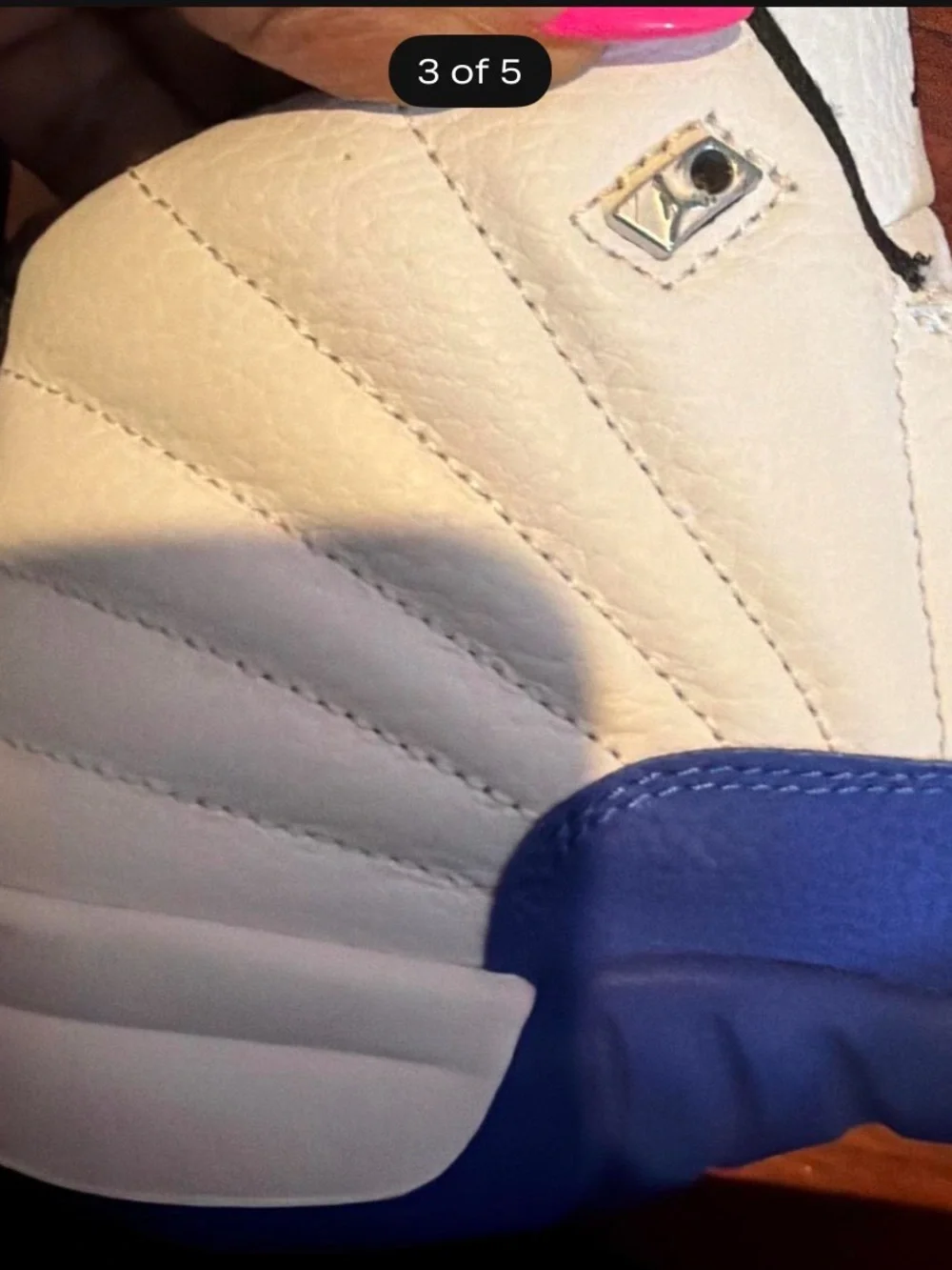 Kids Jordan White and Blue High-Top Sneakers